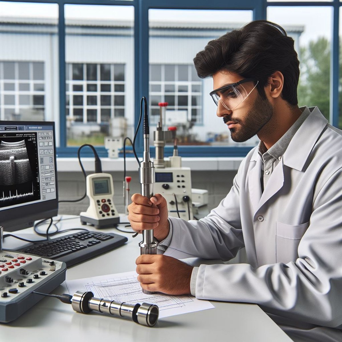 Engineering Testing Stock Images Materials testing: Quality testing of metal bar material: CleanControlling