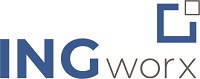 Logo in Blau und Grau von ING worx.